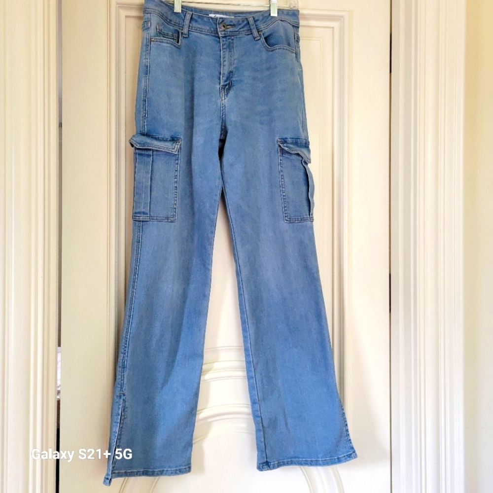 Women's Blue Cargo Jeans